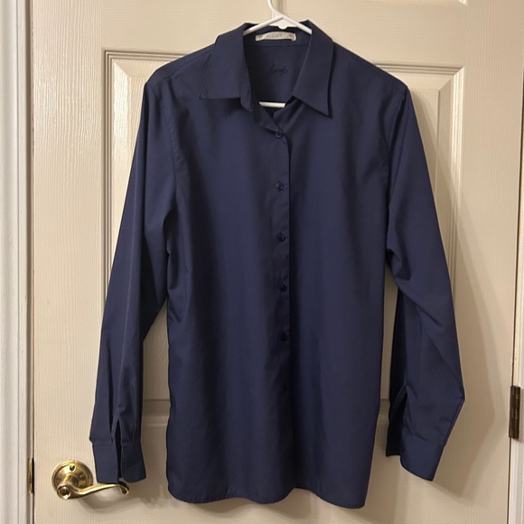Navy Foxcroft Button Down Shirt, size 14 - Picture 1 of 5